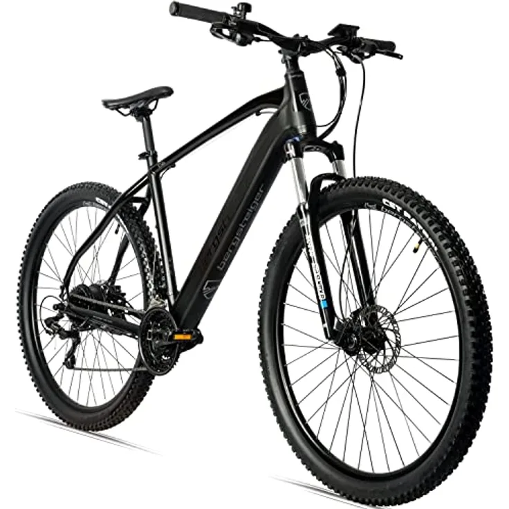 Bergsteiger Cannock 29 Zoll E-Bike mit 250 Watt Motor, Hydraulikbremsen, Farbdisplay, Aluminium Ebike Mountainbike Herren & Damen, Shimano 24 Gang-Schaltung, blau