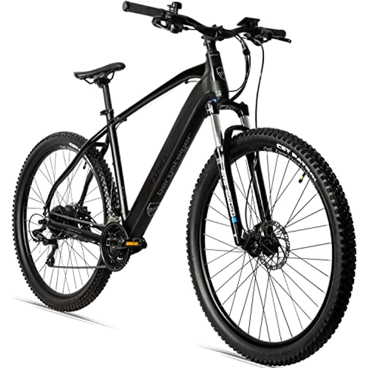 Bergsteiger Cannock 29 Zoll E-Bike mit 250 Watt Motor, Hydraulikbremsen, Aluminium Ebike Mountainbike Herren & Damen, Farbdisplay, Elektrofahrrad mit Shimano 24 Gang-Schaltung, in Blau - Preisvergleich – Bild 1