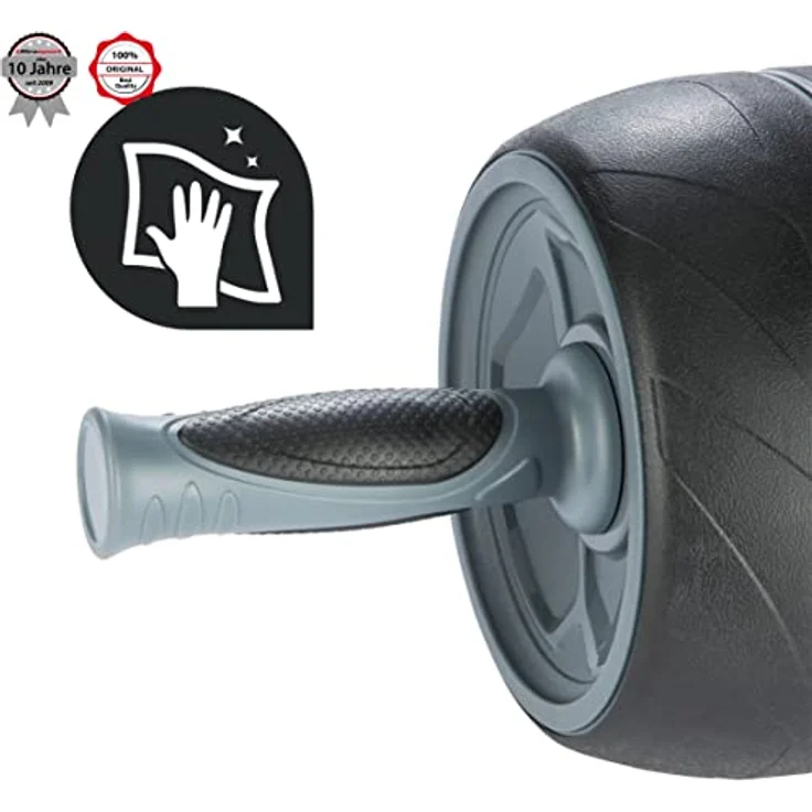 Ultrasport Premium Bauchtrainer AB, Bauchmuskeltrainer für Zuhause, zum Trainieren von Bauchmuskeln, Rücken & Schultern, Oberkörper-Roller mit gummierten Handgriffen, praktisches Sportgerät, schwarz – Bild 3
