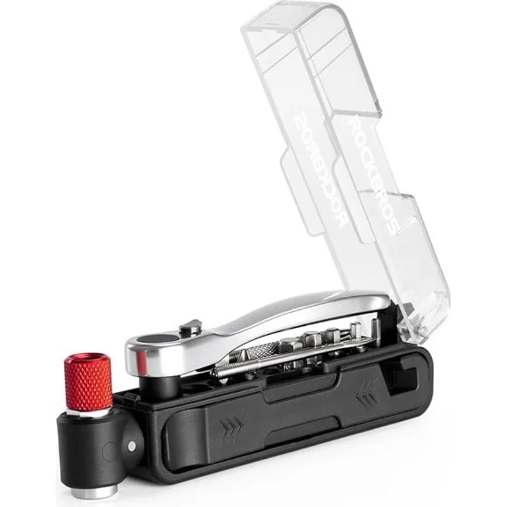Rockbros Multitool Bike Tool Set, kompakt mit CO2 Pumpe und Ratschenschlüssel, schwarz