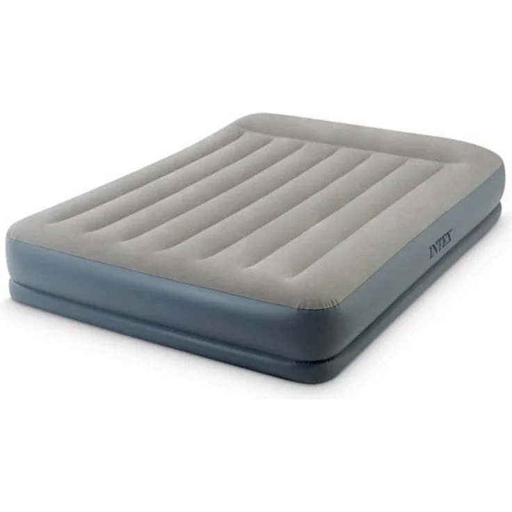 Intex Queen Pillow Rest Mid-Rise Luftbett mit Fiber-Tech-Technologie, grau, für bis zu 272 kg