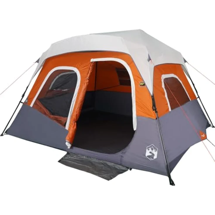 vidaXL Campingzelt 6 Personen, wasserdicht mit integrierter LED-Beleuchtung und Quick-Release-System, 11.50 kg – Bild 1