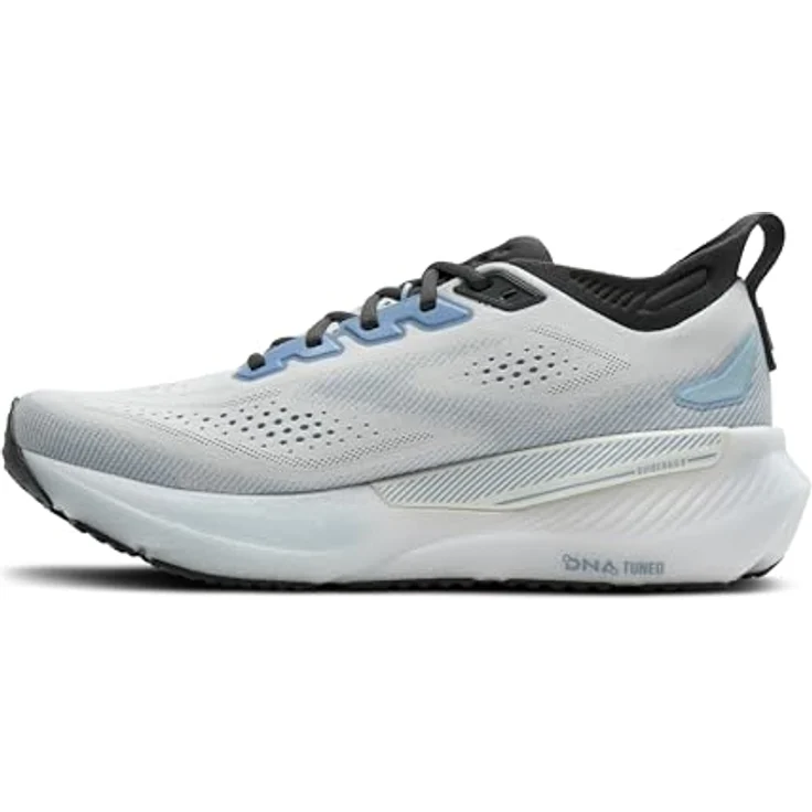 Brooks Glycerin GTS 23, Laufschuhe mit GuideRails™-Technologiesystem, atmungsaktivem Strick-Obermaterial, Dämpfung und Recyclingmaterial, Farbvariante White/Rain/Baltic Sea, Schuhweite normal, Größe 43 – Bild 5