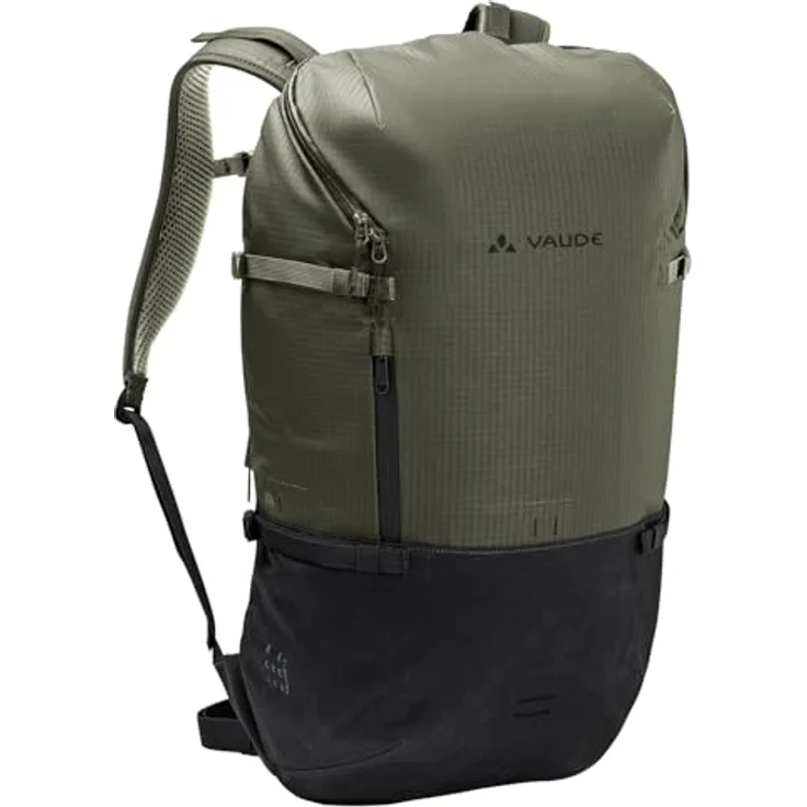VAUDE Cityrucksack CityGo II 30 Liter Khaki, wasserdichter Rucksack Damen & Herren, leichter Daypack mit Laptop-Fach, LED-Ready Funktion – Bild 1