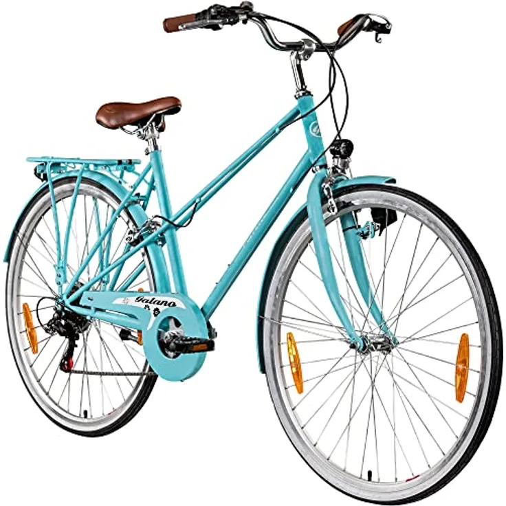 Galano Florenz Damenfahrrad Retro 28 Zoll für Damen ab 155 cm Vintage Komfort Fahrrad Hollandrad mit Licht 6 Gang Schaltung Citybike Trekkingrad 700c, himmelblau