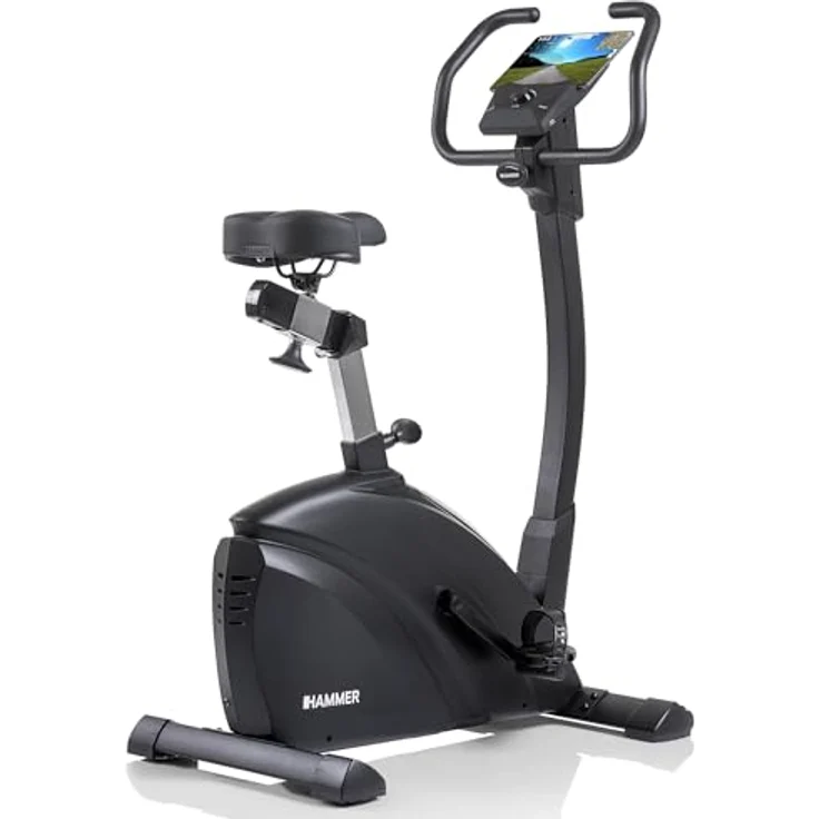 HAMMER Ergometer Exum XTR, Heimtrainer mit Bluetooth, 12 Trainingsprogrammen, Induktionsbremssystem, präzise Wattsteuerung bis 400 Watt, 150 kg Gewichtsbelastung – Bild 4