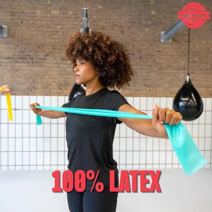 Matchu Sports Widerstandsbänder, 100% Latex, abschneidbar, 5.5M, Grün - Mittel (5-6 KG) – Bild 5