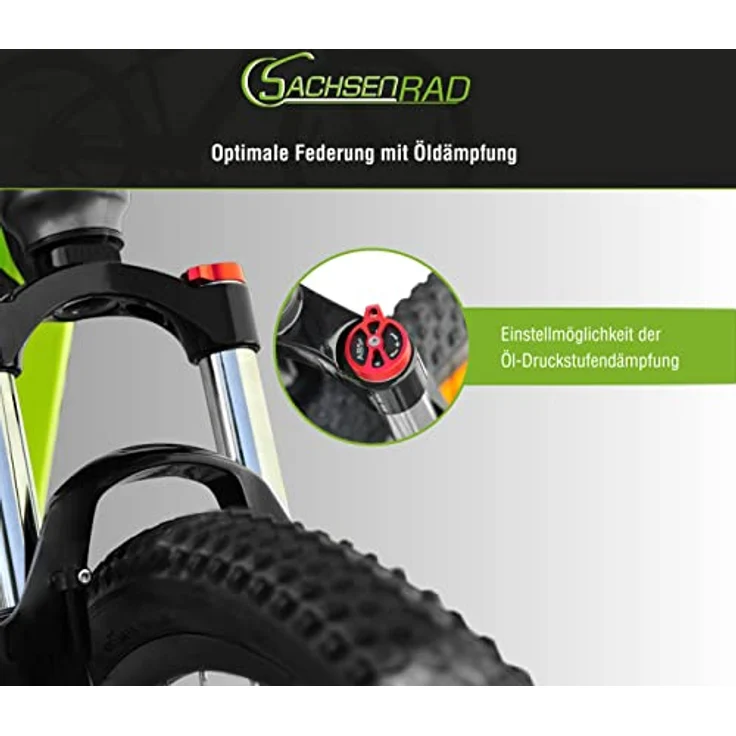 SachsenRAD E-Bike R8 Ranger, 27,5 Zoll, StVZO, hydraulische Scheibenbremsen, 7-Gang, LCD, 36V Akku, Off-Road Reifen, Grau – Bild 5