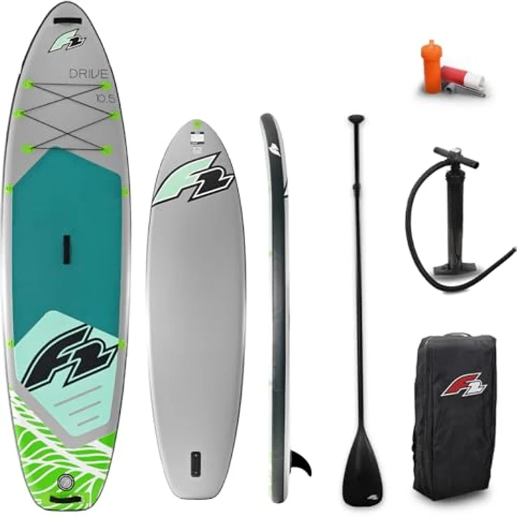 F2 SUP Stand Up Paddle Board Drive 350cm 11,5, robuster 6" Dropstitch, inklusive Paket mit Tasche, Paddel und Pumpe, grau – Bild 1