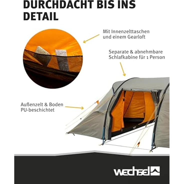 Wechsel Intrepid 5 Travelline, Tunnelzelt für 5 Personen, leichtes Aluminium, 5.90 kg – Bild 4