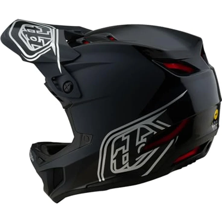Troy Lee Designs D4 Polyacryl-Helm, Fullface-Helm mit 24 Belüftungsöffnungen, Shadow Black, Größe LG – Bild 2