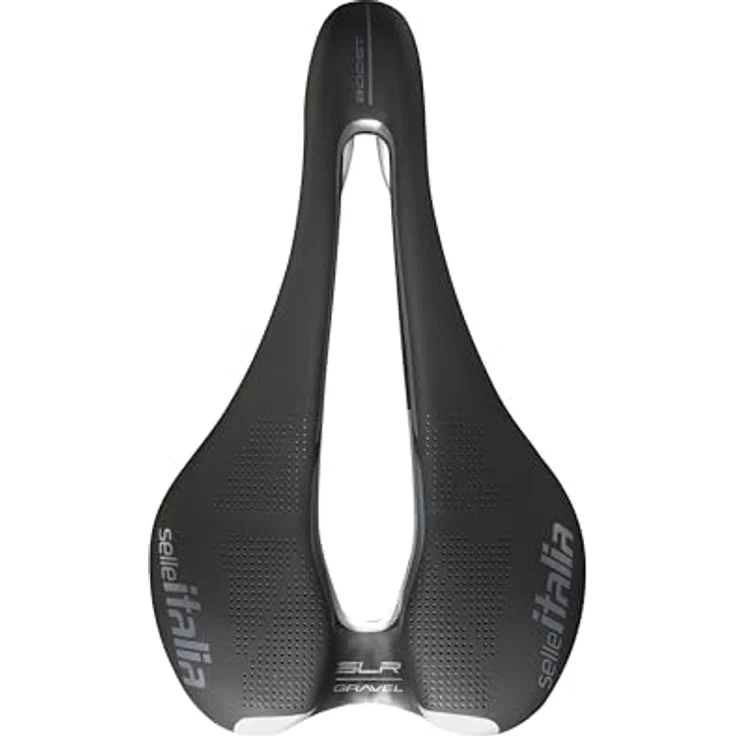 Selle Italia SLR Boost Gravel TI 316 Superflow, Gravel-Fahrradsattel mit Gel, Superflow Loch und Hi-Viz Einsätzen, Größe L3, Schwarz – Bild 2