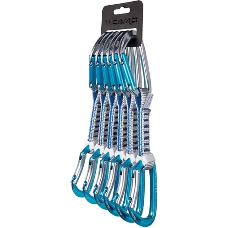 C.A.M.P. Set 6 Orbit Express KS, Karabinerset mit 12 cm Expressschlingen, Grau/Blau/Blau