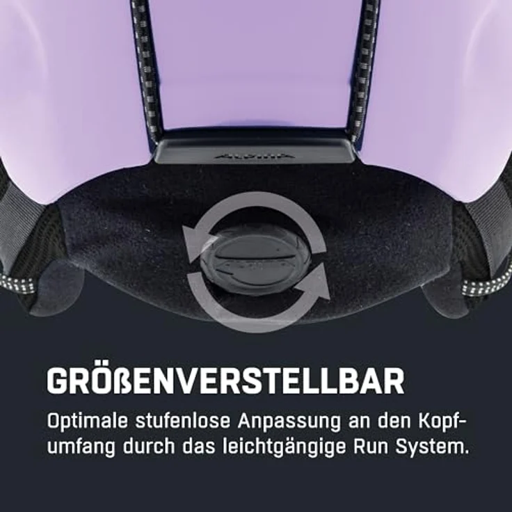 ALPINA PIZI, Leichter bruchfester Kinder-Skihelm mit abnehmbaren Ohrenpolstern und integriertem Nackenwärmer, Lilac matt, M (51-55 cm) – Bild 5