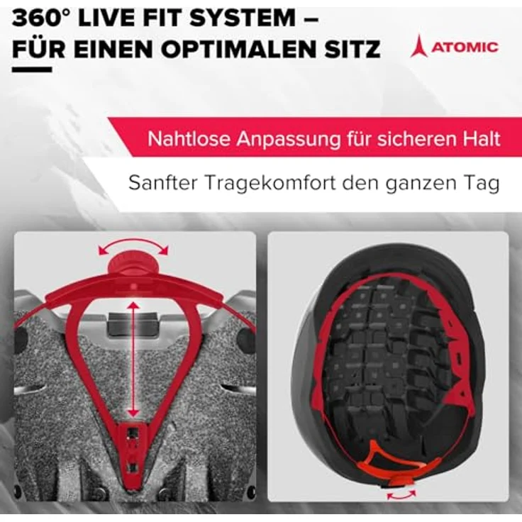 ATOMIC REVENT JR Skihelm, weiß, Größe 51–55, 360° Fit System, Aircon Belüftungssystem, Holo Core für maximale Stoßdämpfung – Bild 5