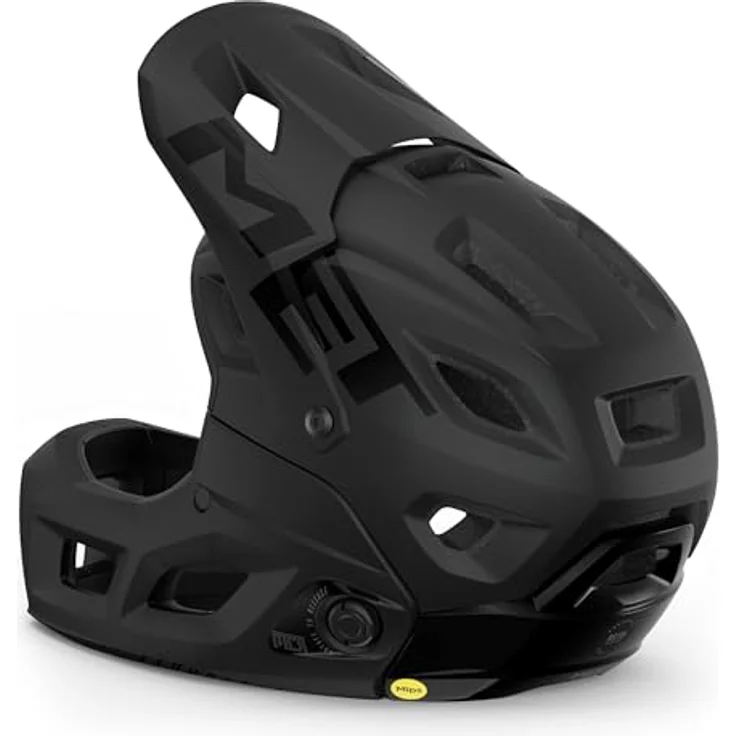 MET Parachute MCR MIPS Fullface Helm, Schwarz matt, Größe S, mit magnetischem Kinnbügel und flexiblem Visier für E-Bikes – Bild 2