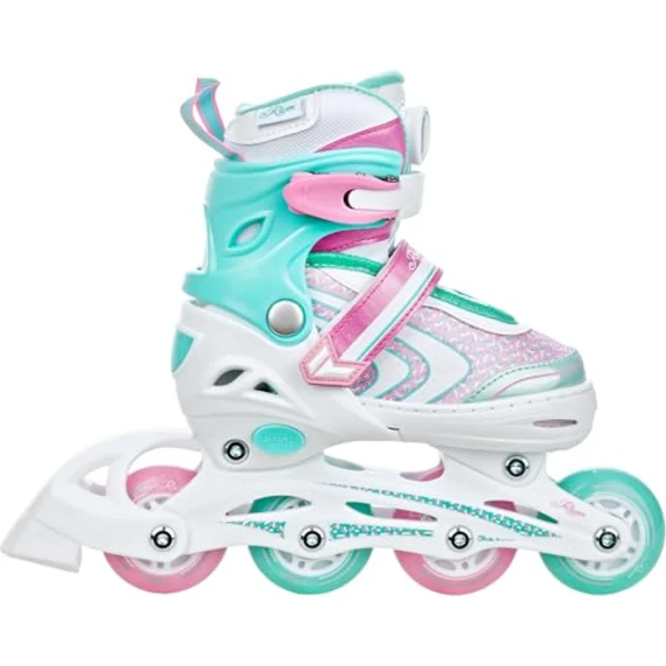 RAVEN 4in1 Inline Skates Lia Plus Mint, verstellbar von 27-30 (16,5-18,5 cm) mit LED-Rollen und robustem 3-fach-Verschluss – Bild 3
