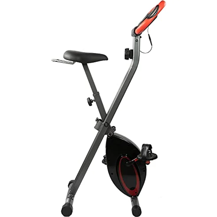 Fjoerdesports faltbarer Fahrradtrainer, Heimtrainer, Fitnessfahrrad LCD Trainingscomputer, klappbarer Hometrainer, inklusive Pulsmessung, max. Benutzergewicht 110 kg, 8 Widerstandsstufen, nordisches Design – Bild 3