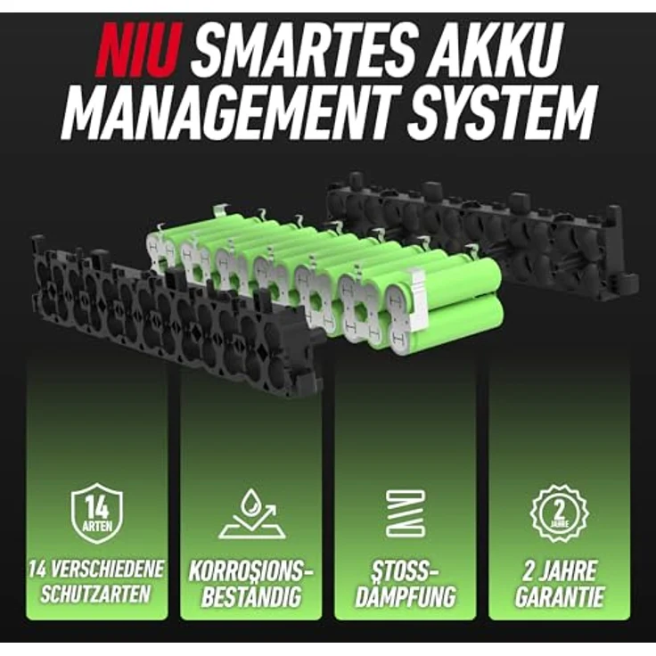 NIU Niu KQi 100P E-Scooter mit 600W Leistung, 29km Reichweite in schwarz – Bild 9