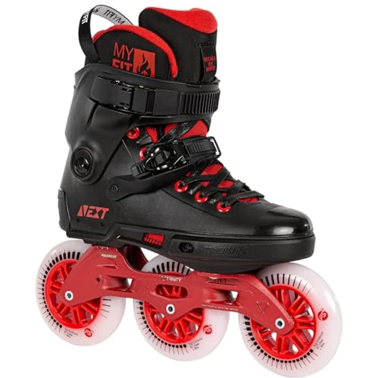 Powerslide NEXT Black Red 110, 3-Rad Inline Skates mit TRINITY-Befestigungssystem und MYFIT Recall Dual-Fit-Fütterung, Größe 39 – Bild 2