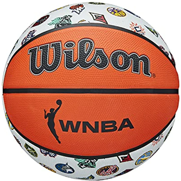 Wilson Basketball WNBA All Team, Outdoor, Gummi, Größe 6, Braun/Weiß, mit Grip und Luftrückhaltevermögen – Bild 1