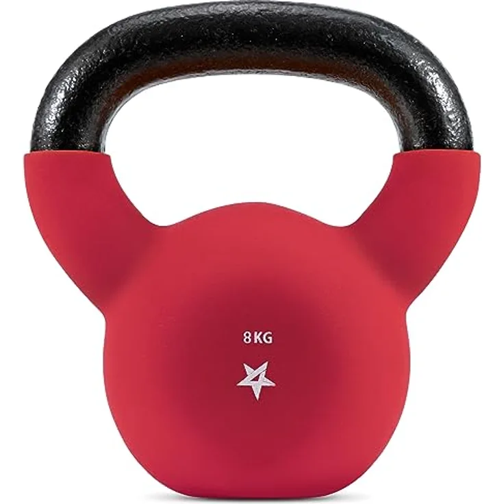 Yes4All WV6P Neopren beschichtete Kettlebell, Krafttraining Kettlebells - 8KG Rot