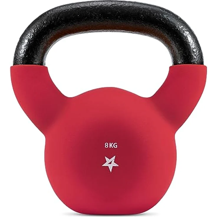 Yes4All WV6P Neopren beschichtete Kettlebell, Krafttraining Kettlebells - 8KG Rot – Bild 1