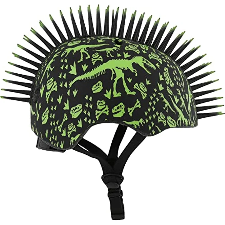 Raskullz T-rex Hawk Junior-Helm, Fahrradhelm mit 3D-Spikes und Dinosaurierdesign, Grün, One Size – Bild 3