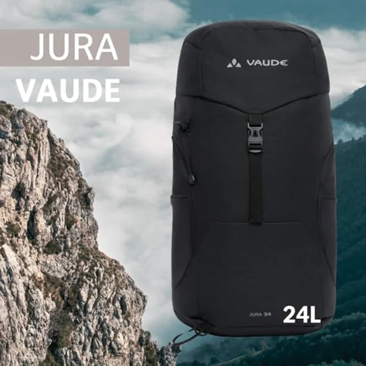 VAUDE Jura 24, Wanderrucksack 24L mit atmungsaktivem Netzrücken, Trinksystem-Fach und elastischen Außentaschen – ideal für Tageswanderungen – Bild 2