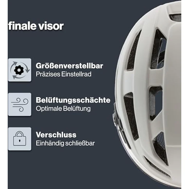 Uvex Sports Finale Visier, Velohelm mit integrierter Visierscheibe, Belüftungsöffnungen und reflektierenden Elementen, 56 - 61 cm – Bild 2