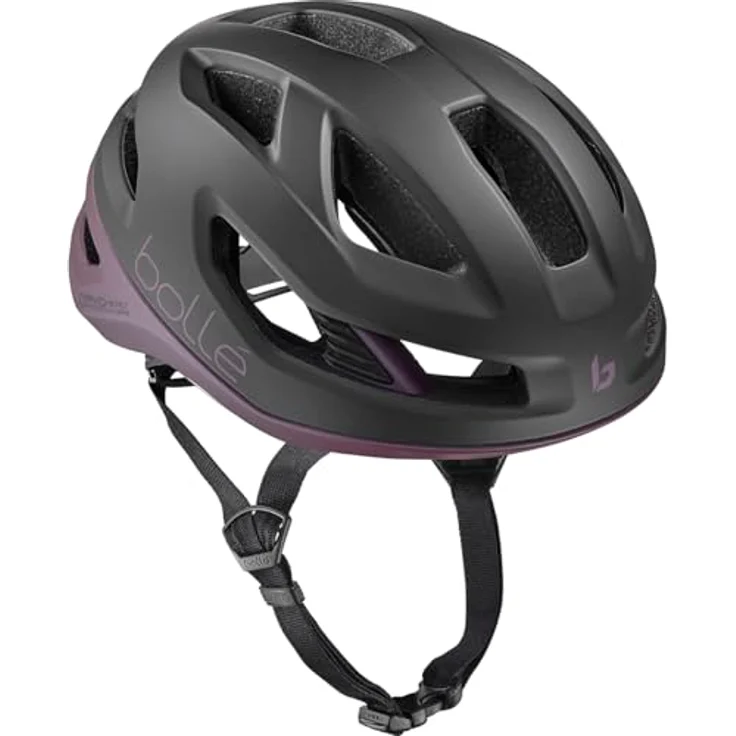 BOLLÉ Eco Avio Pure MIPS, leichter Rennradhelm für Erwachsene, schwarz-lila matt, optimale Belüftung, Kopfumfang 55-59 cm – Bild 4