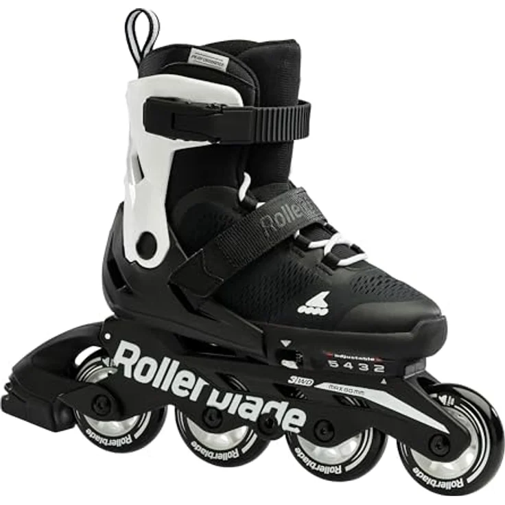 Rollerblade MICROBLADE, Inline Skates für Jungen, Inliner für Anfänger & fortgeschrittene Kinder, Schwarz/Weiss, Gr. 28-32, verstellbare Größe & Komfortpolsterung – Bild 1