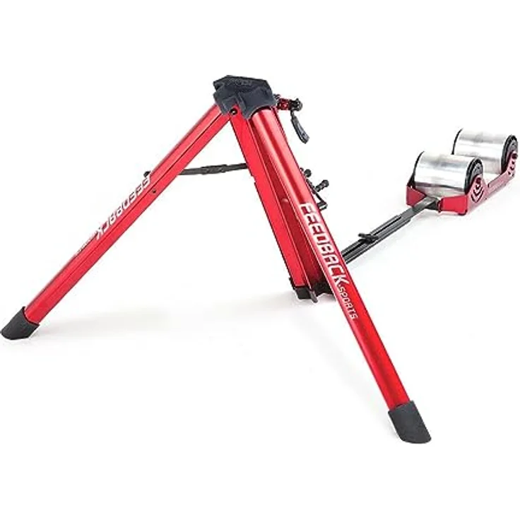 Feedback Sports Omnium Trainer, faltbar mit Transporttasche, Unisex, Erwachsene, rot eloxiert, stufenlose Widerstandserhöhung, 6,2 kg, Packmaß 66 x 18 x 20 cm – Bild 3