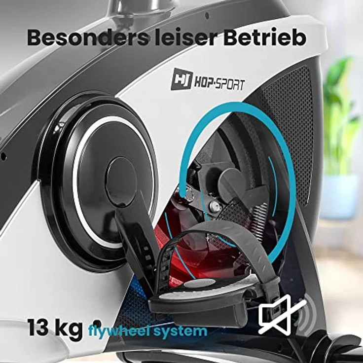 HS HOP-SPORT Heimtrainer Fahrrad HS-090H - Ergometer mit App-Steuerung, 12 Trainingsprogrammen, 32 computergesteuerten Widerstandsstufen - Fitnessbike max. Nutzergewicht 150 kg – Bild 4