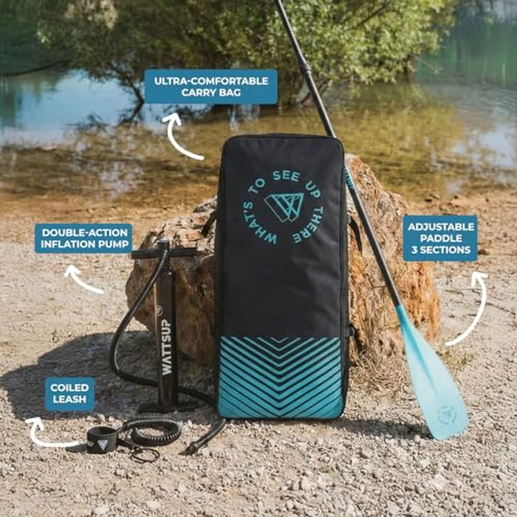 WattSUP F11 SUP Board Stand Up Paddle Surf-Board Paddel ISUP 335x81cm, Kunststoff, Blau / Orange – Bild 4