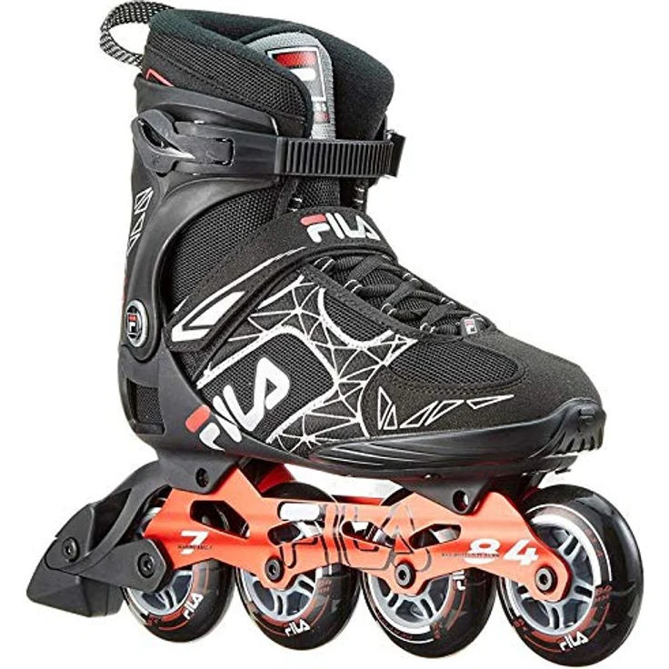 FILA Legacy PRO 84 Inline Skate Herren, Schwarz/Rot, Größe 47.5, 84mm Räder, ABEC 7 Lager, Aluminiumrahmen – Bild 1