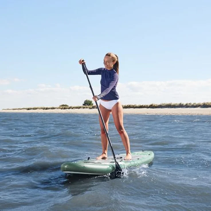 HOME DELUXE Stand Up Paddle Board MOANA, aufblasbares SUP in Mintgrün mit rutschfester Oberfläche und 3-Finnen-System, Größe M – Bild 3