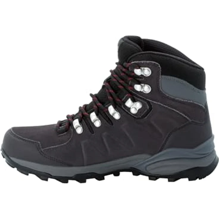 Jack Wolfskin REFUGIO TEXAPORE MID W, Damen Hikingschuh aus Veloursleder mit robustem Schutz und Fersenschutz, grau – Bild 3