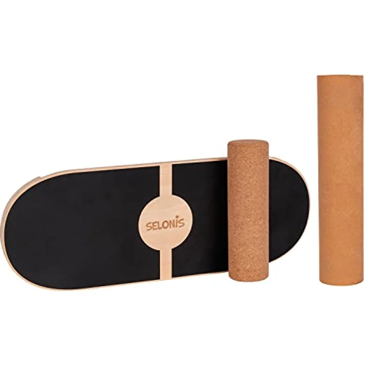 Selonis Balance Board Aus Holz Für Erwachsene Und Kinder Koordinationstraining Balancebrett Physiotherapie Skateboard Surfbrett Surf Sport Fitness Crossfit Yoga - Mit Matte Und Ohne Matte Erhältlich – Bild 5