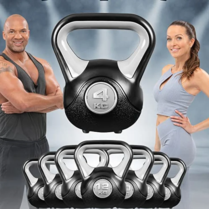 Miweba Sports Kettlebell KB200 | 4.0-12.0 Kg Gewichte - Kugelhantel - Kugelgewicht - Schwunghantel - Kettlebells - Hanteln - Hantel für Indoor & Outdoor - Krafttraining - Bodenschonend (4.0 kg) - Preisvergleich – Bild 1