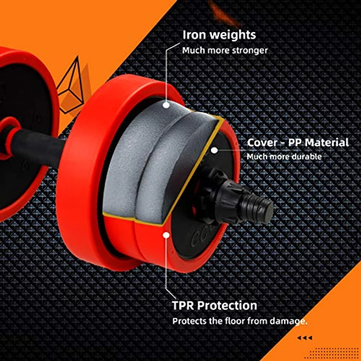 CCLIFE Eisen Hanteln Set Multifunktional verstellbar mit Verbindungsstahlrohr Kurzhanteln Langhanteln Hantelset professionell Dumbbell Gewichten – Bild 3