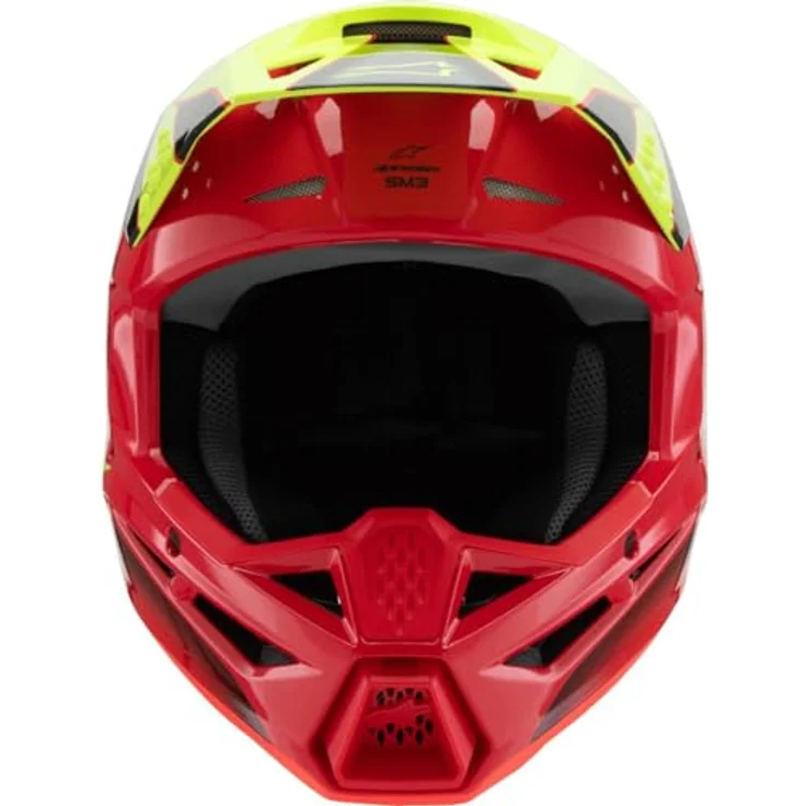 Alpinestars SM3 Fray Kinderhelm, leichter MX-Enduro Helm in Rot/Gelb/Schwarz mit optimalem Aufprallschutz und anpassbarer Passform – Bild 2
