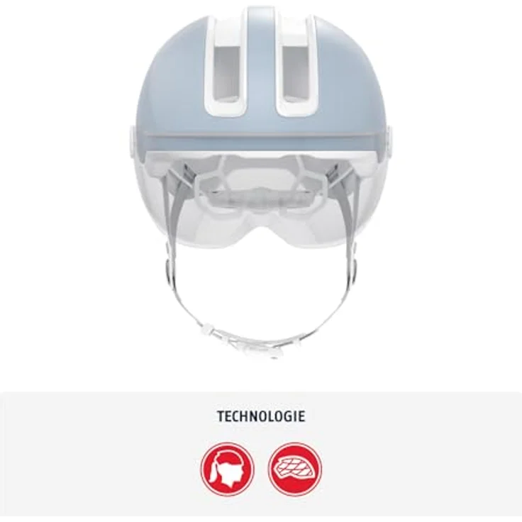 ABUS Stadthelm HUD-Y ACE, stylischer Fahrradhelm mit Visier und magnetischem, aufladbarem LED-Rücklicht, schwarz, Größe M – Bild 2