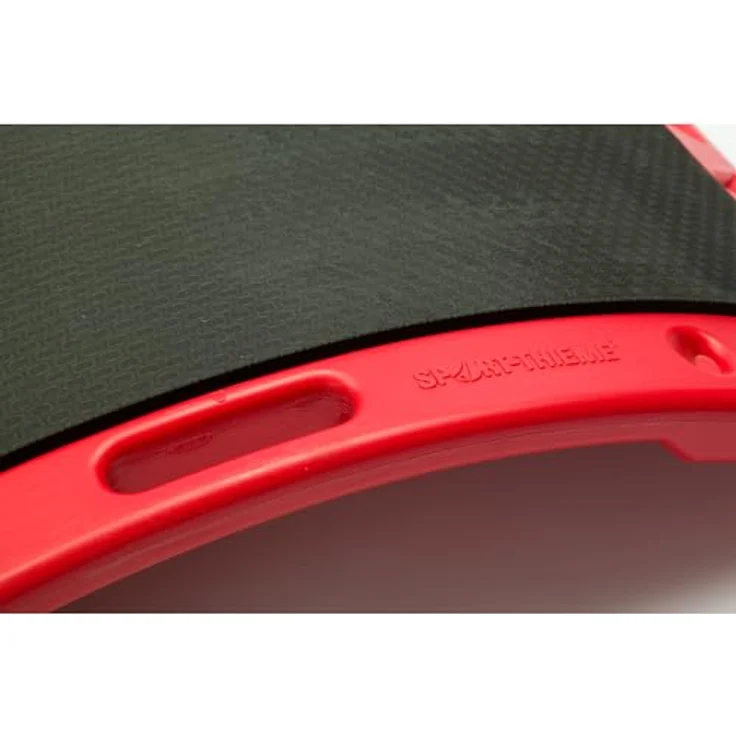 Sport-Thieme C-Step, Multifunktionale Fitness-Wippe und Balanceboard, belastbar bis 200 kg, inklusive Anti-Rutsch-Matte, 71x49,5x14,5 cm, Rot-Schwarz – Bild 4