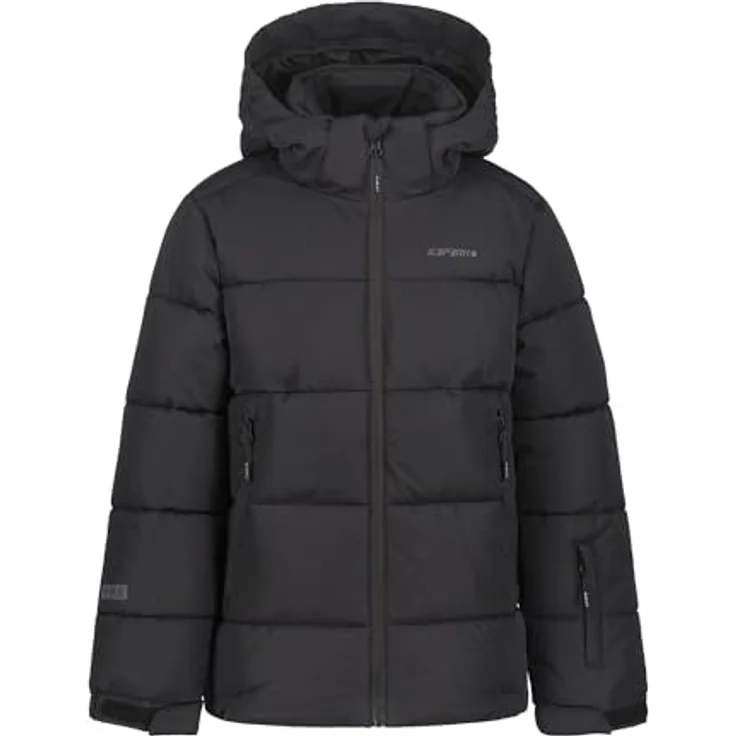 Icepeak Louin Winterjacke für Kinder, Schwarz, mit abnehmbarer Kapuze, Schneefang und wasserdichter Membran, Größe 140 – Bild 2