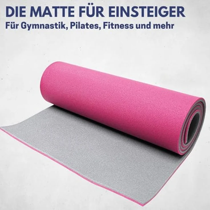 Best Sporting Yoga Matte 200x60x1,3cm I Gymnastikmatte mit rutschfester Oberfläche (Pink) – Bild 2