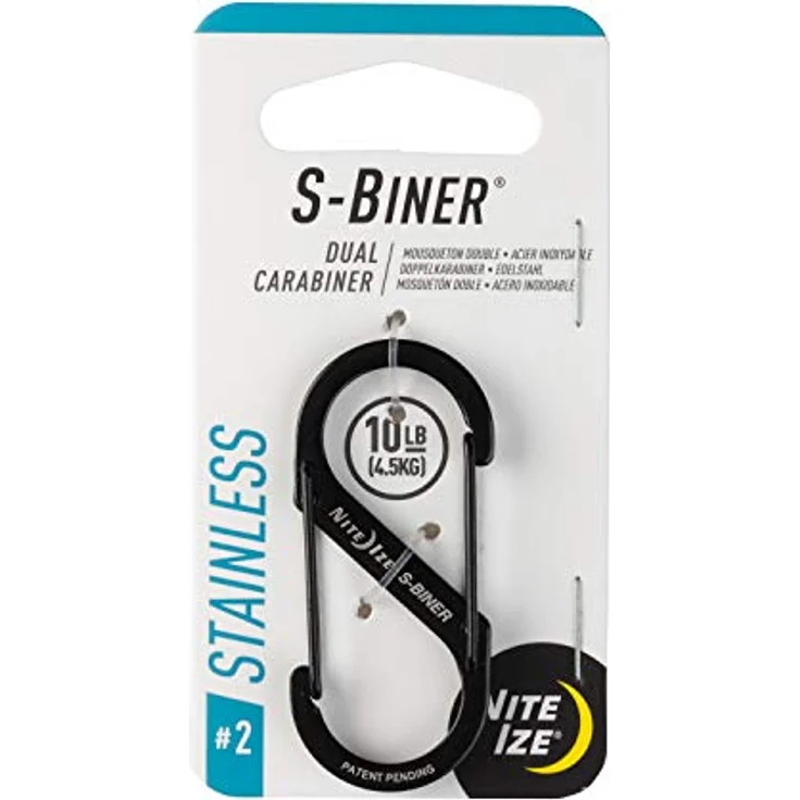 Nite Ize Karabiner S-Biner-Stahl GR 2 Doppelhaken, schwarz - Hohe Zugfestigkeit, unendlich viele Anwendungen – Bild 1