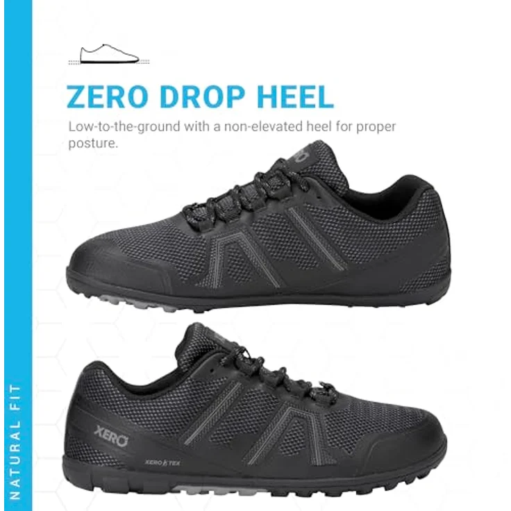 Xero Shoes Mesa Trail WP MXMBLK, wasserdichte Barfuß-Trailrunningschuhe mit TrailFoam-Zwischensohle, schwarz – Bild 3