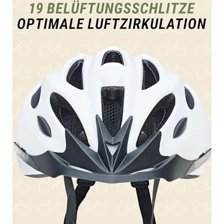Prophete Erwachsenen-Fahrradhelm INMOLD, Größe 58-61cm, 240g, weiß mit Reflexstreifen – Bild 5
