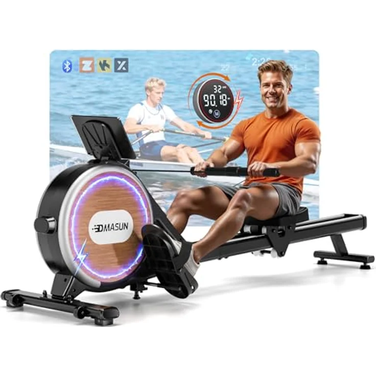 DMASUN Rudergerät 2026, Heimfitness mit 32-stufigem elektr. Magnetwiderstand, verbessertem LCD-Display, APP-Verbindung, leises Training bis 160 kg – Bild 1